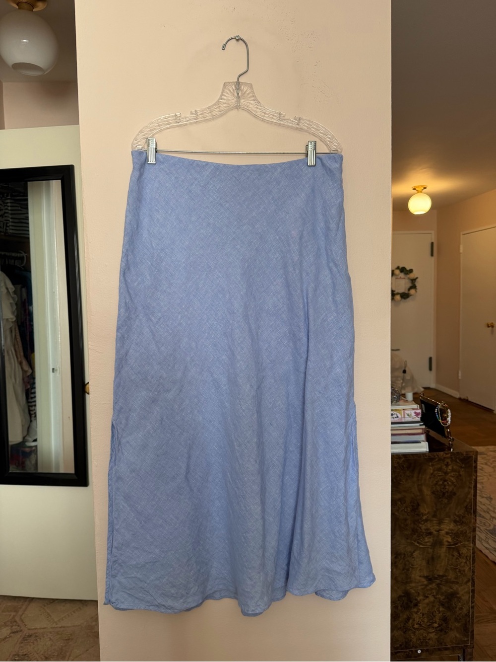 Jcrew Linen Midi Skirt